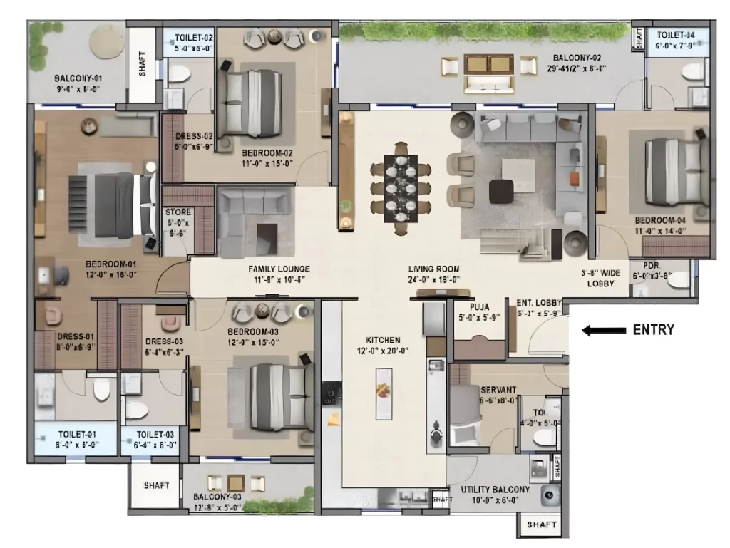 4-BHK-Servant-Room-—-3380-Sq.Ft